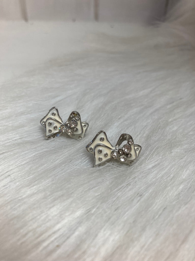 Silver Bow Sparkle Oorstekers