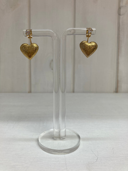 Boucles d'oreilles cœur martelé doré – Cœur doré de luxe