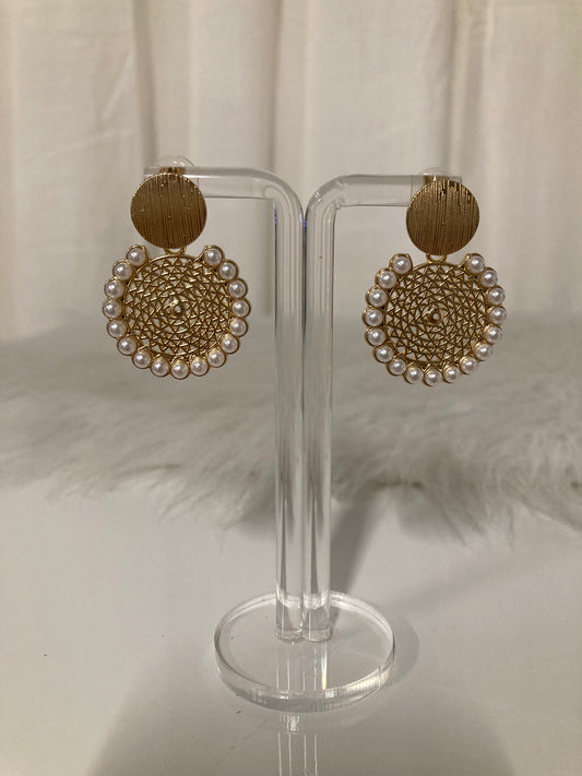Boucles d'oreilles pendantes Pearl Royale – Or avec Perles