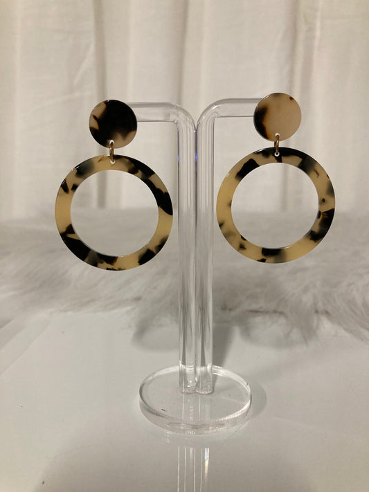 Boucles d'oreilles tendance Monaco Tortoise – Beige