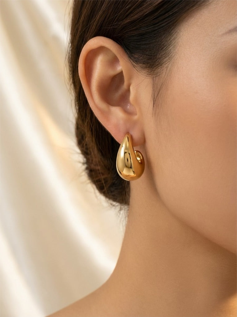 Boucles d'oreilles Luna dôme doré