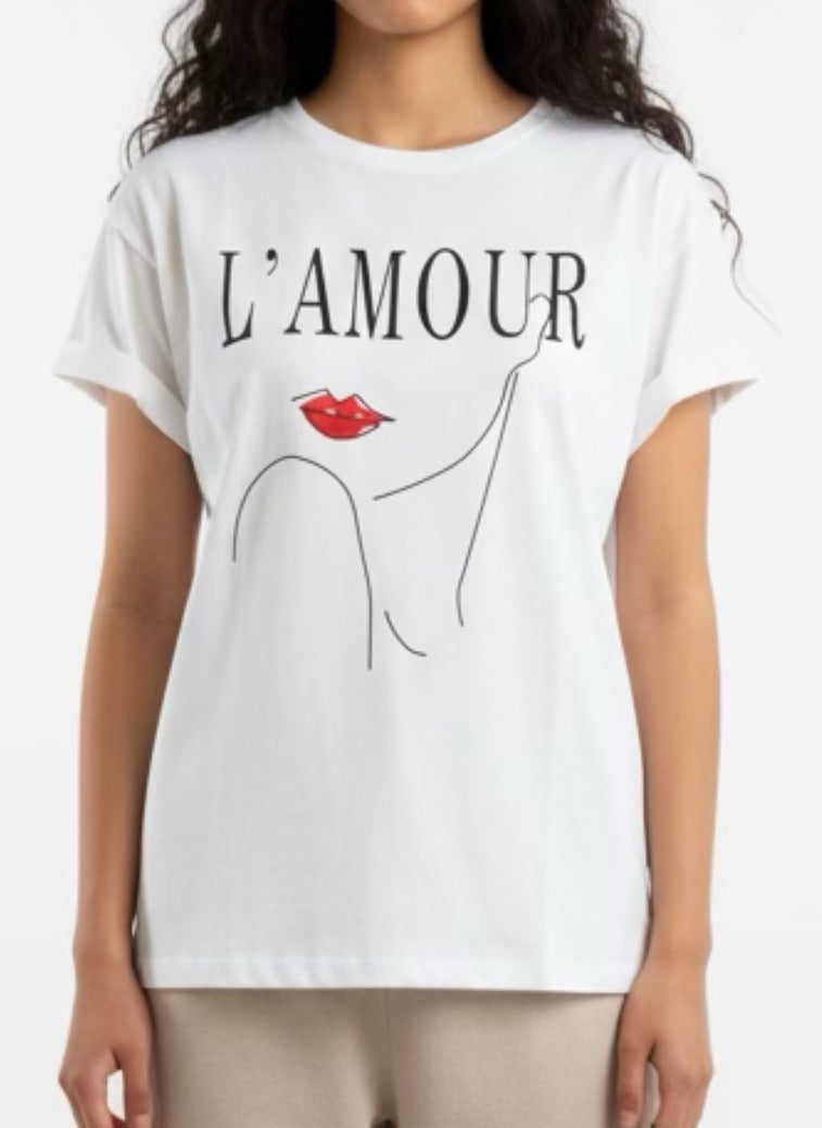 T-shirt with pattern Amour