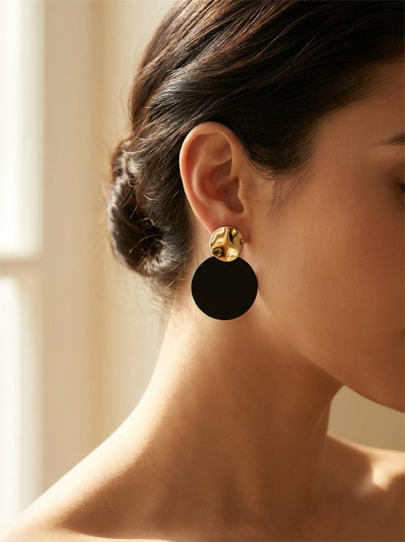 Boucles d'oreilles tendance Noir Luxe