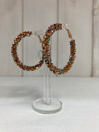 Oorring met strass steentjes multicolor