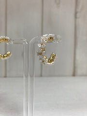 Boucles d'oreilles créoles perles marguerite