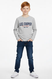 Lee Cooper Grijze Jongens Longsleeve met Logo