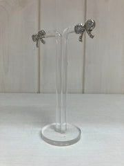 Crystal Bow Oorstekers – Zilveren Strik met Zirkonia