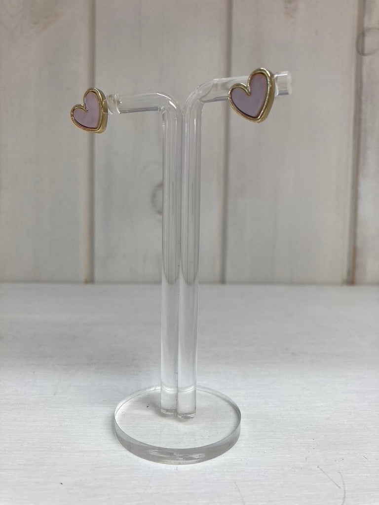 Blush Heart Oorstekers – Roze Hartjes in Goud