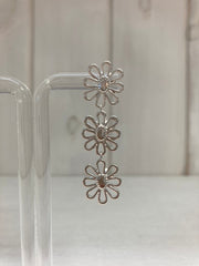 Silver Daisy Cascade Oorbellen
