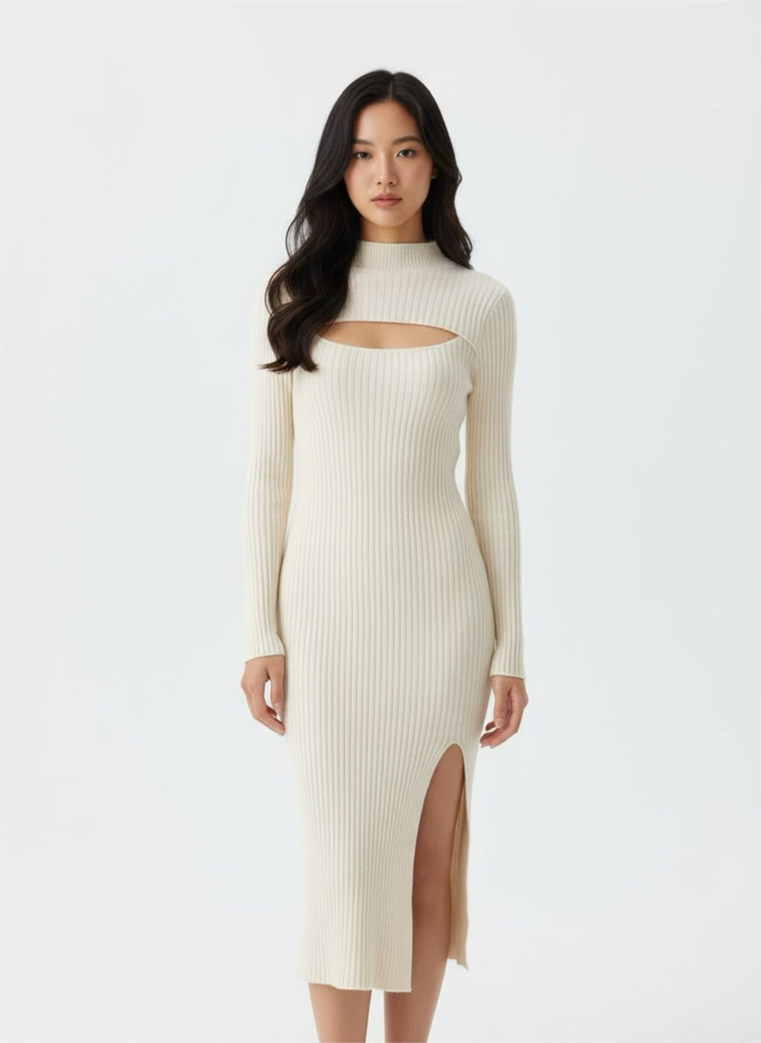 Knit dress ecru