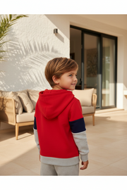 Lee Cooper Rode Jongens Hoodie College met Colorblock