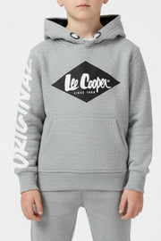 Lee Cooper Lichtgrijze Jongens Hoodie met Logo