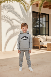 Lee Cooper Lichtgrijze Jongens Hoodie met Logo