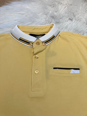 BLVCK Exclusive Lichtgele Herenpolo met Contrastdetails