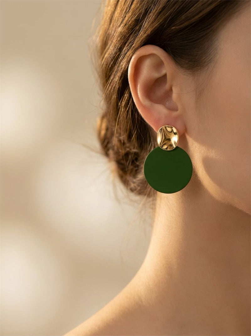 Boucles d'oreilles tendance luxe émeraude