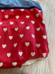 Archimède Marin meisjesbadpak - rood met hartjes