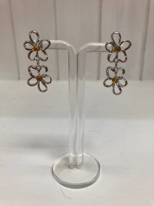 Boucles d'oreilles Duo Marguerite Argentées