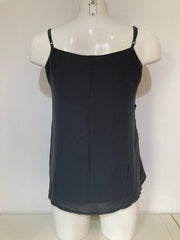Donkergrijze Chiffon Cami Top met Overslagdetail