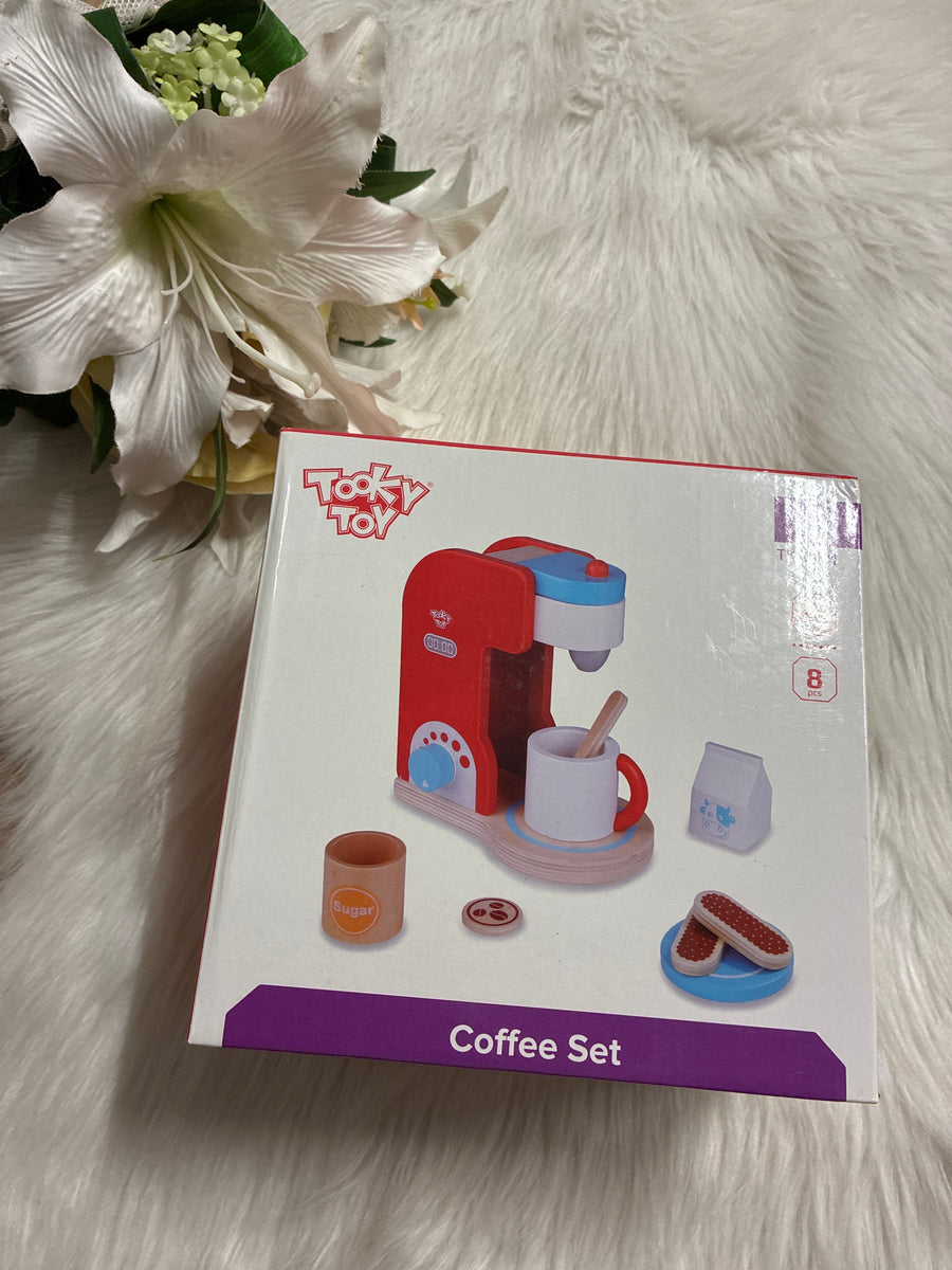 Tooky Toy Houten Koffie Set voor Kinderen – Speelgoed Koffieset