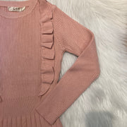 Lichtroze Meisjes Trui-Jurk – Zachte Gebreide Jurk – Outlet