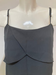 Donkergrijze Chiffon Cami Top met Overslagdetail