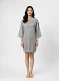 T-shirt dress with shiny coating Grey