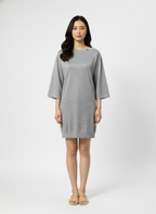 T-shirt dress with shiny coating Grey