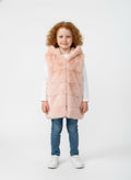 Fluffy bodywarmer roze