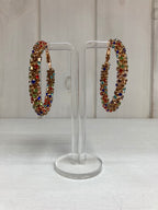 Oorring met strass steentjes multicolor