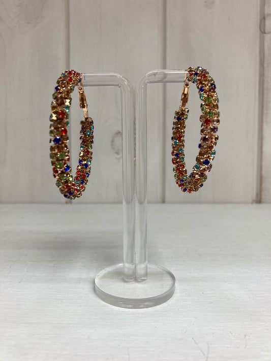 Boucles d'oreilles créoles Rainbow Luxe Crystal