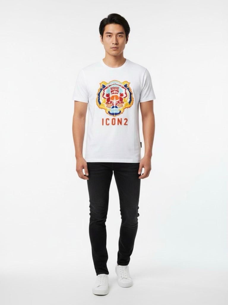 T-shirt Wit met leeuw