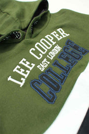 Lee Cooper Khaki Jongens Hoodie College met Colorblock