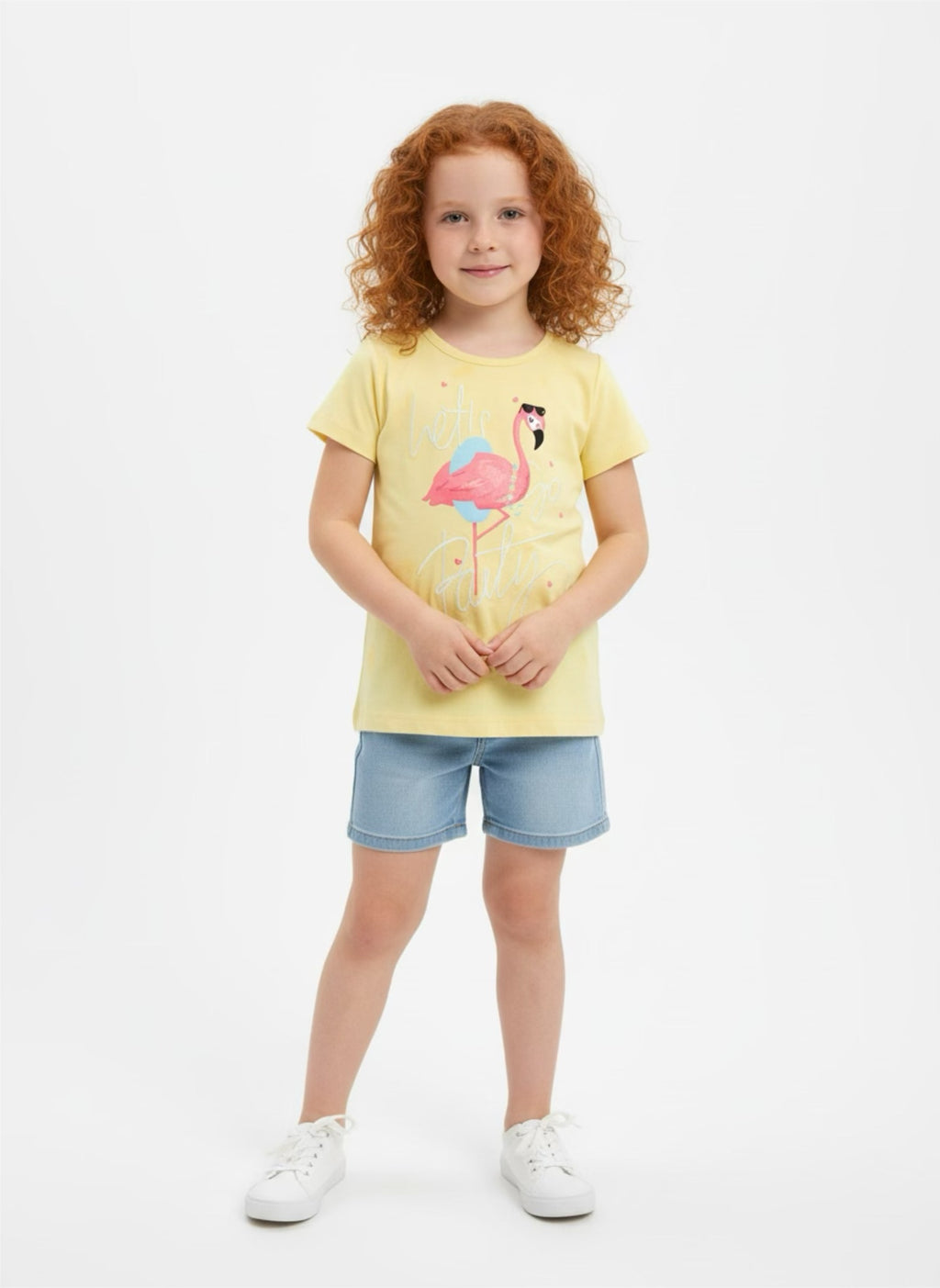T-shirt Flamingo geel