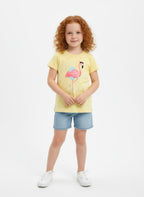 T-shirt Flamingo geel