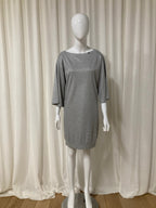 T-shirt dress with shiny coating Grey
