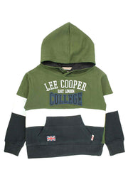 Lee Cooper Khaki Jongens Hoodie College met Colorblock