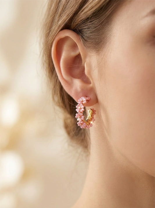Blossom Charm Hoop Oorbellen