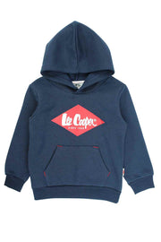 Lee Cooper Navy Jongens Hoodie met Rood Logo