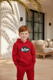 Lee Cooper Rode Jongens Hoodie met Zwart Logo