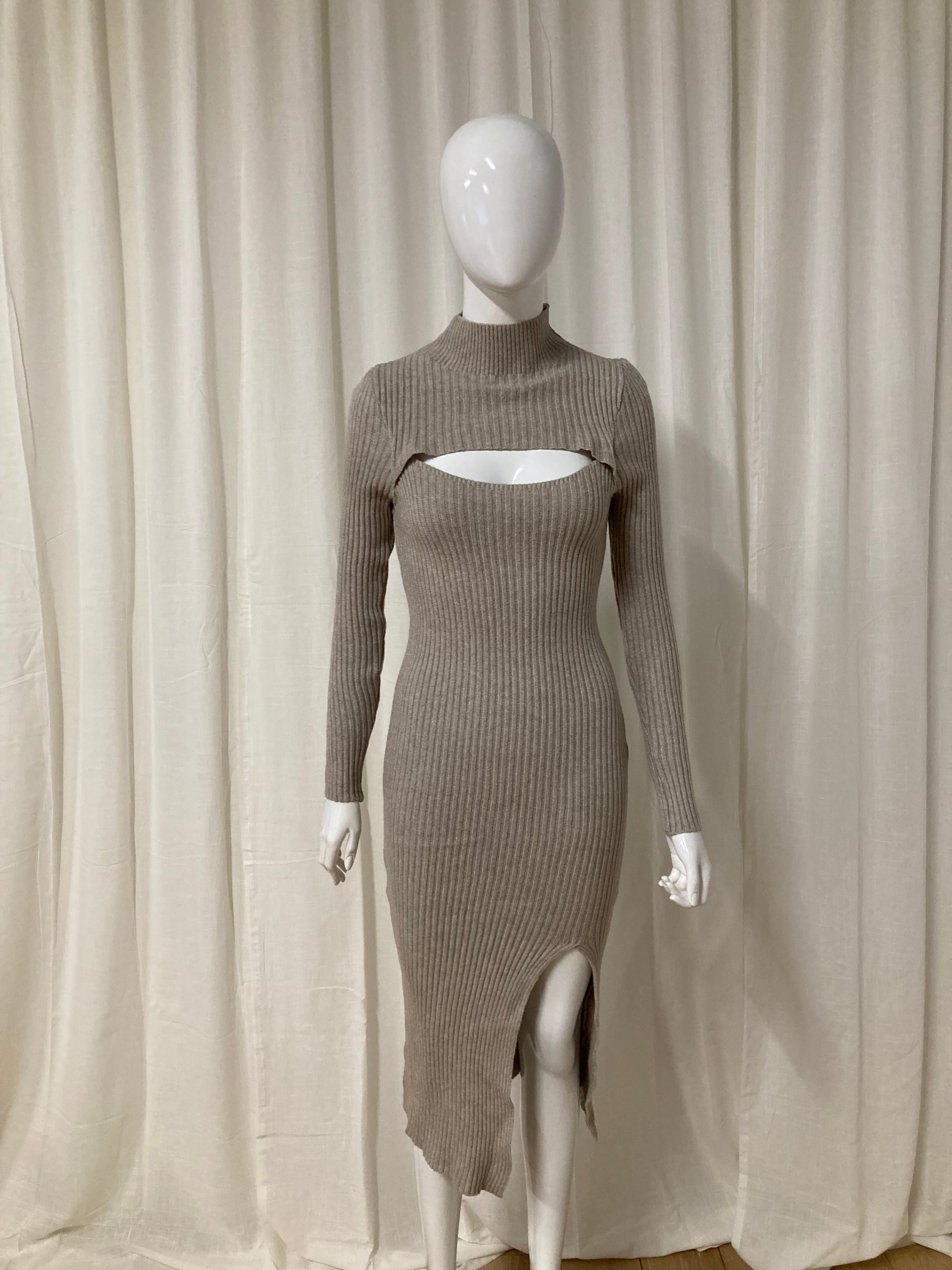 Knit dress Taupe