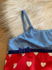 Archimède Marin meisjesbadpak - rood met hartjes