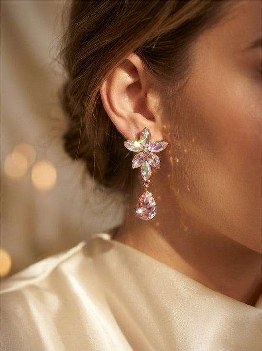 Blush Crystal Bloom Oorbellen