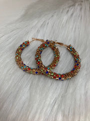 Rainbow Luxe Crystal Hoop Oorbellen