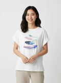 T-shirt with pattern feathers