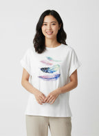 T-shirt with pattern feathers