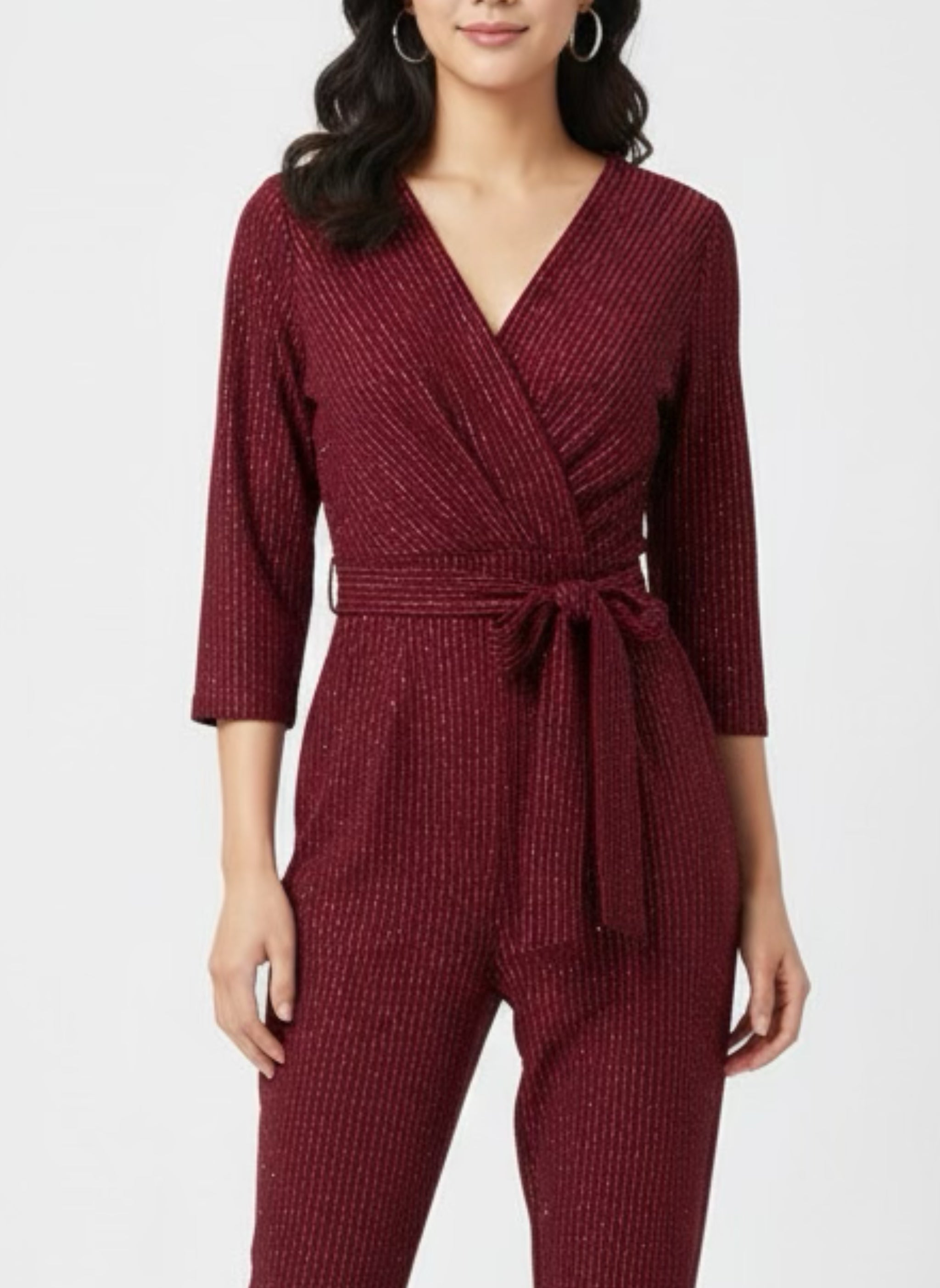 Combinaison bordeaux stripe