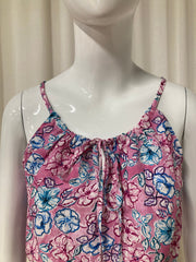 Akoz Roze Korte Jumpsuit met Bloemenprint roze-blauw