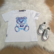 Free Star Wit Jongens T-shirt met Blauwe Beerprint