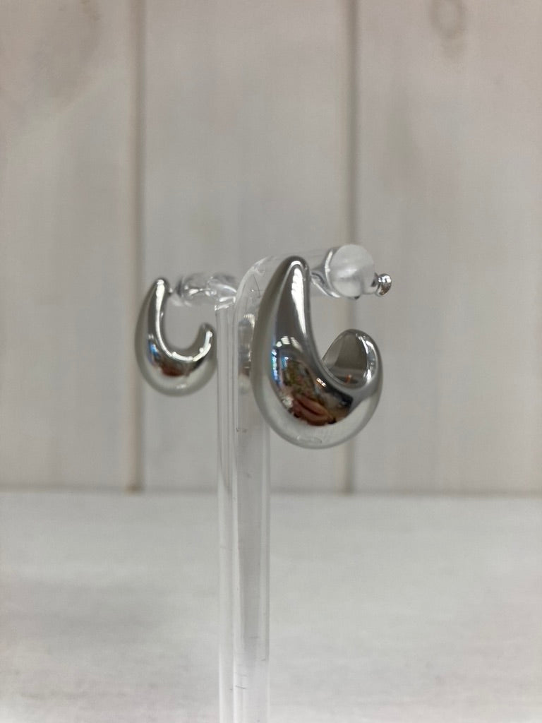 Luna Silver Dome Oorbellen