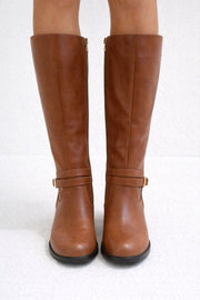 JM Diamond Annesophie Dameslaarzen Camel – Hoge Laarzen met Stretch
